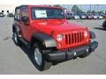 2014 Flame Red Jeep Wrangler Sport 4x4  photo #2