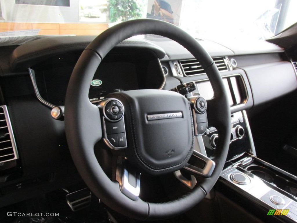 2014 Land Rover Range Rover Autobiography Ebony/Ebony Steering Wheel Photo #95180474