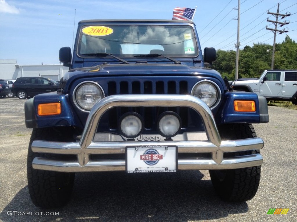 2003 Wrangler Sport 4x4 - Patriot Blue / Dark Slate Gray photo #4