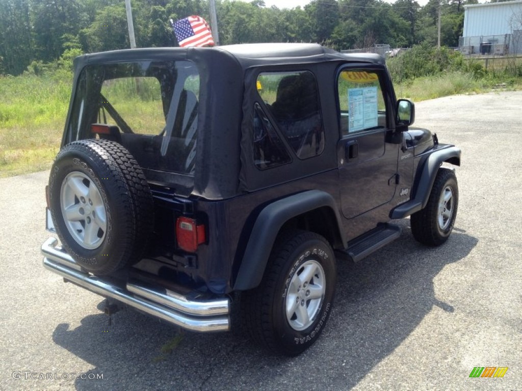 2003 Wrangler Sport 4x4 - Patriot Blue / Dark Slate Gray photo #13