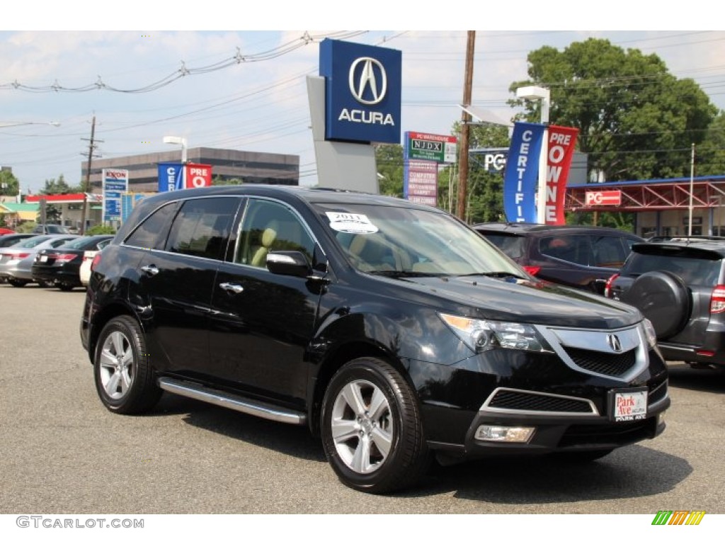 2011 MDX Technology - Crystal Black Pearl / Parchment photo #1