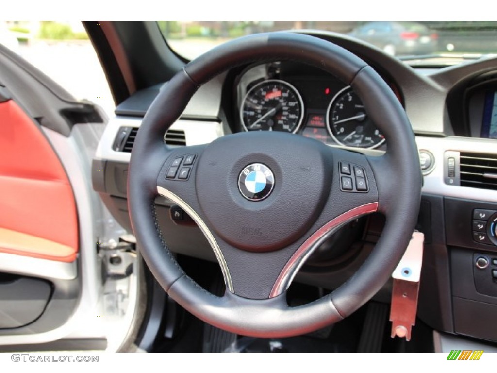 2011 3 Series 328i Convertible - Titanium Silver Metallic / Coral Red/Black Dakota Leather photo #14