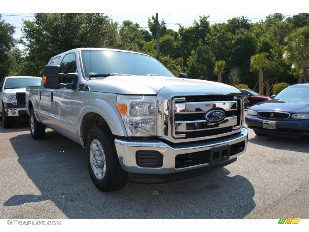 2014 F250 Super Duty XLT Crew Cab - Ingot Silver Metallic / Steel photo #1