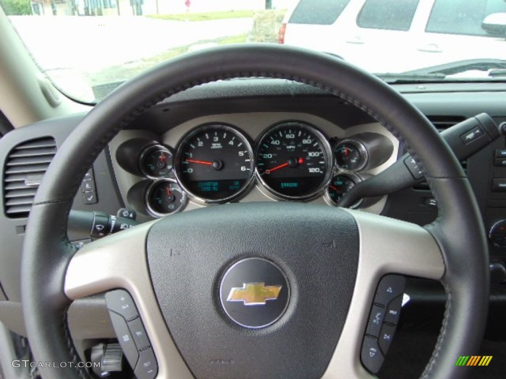 2013 Chevrolet Silverado 1500 LT Extended Cab 4x4 Ebony Steering Wheel Photo #95203355