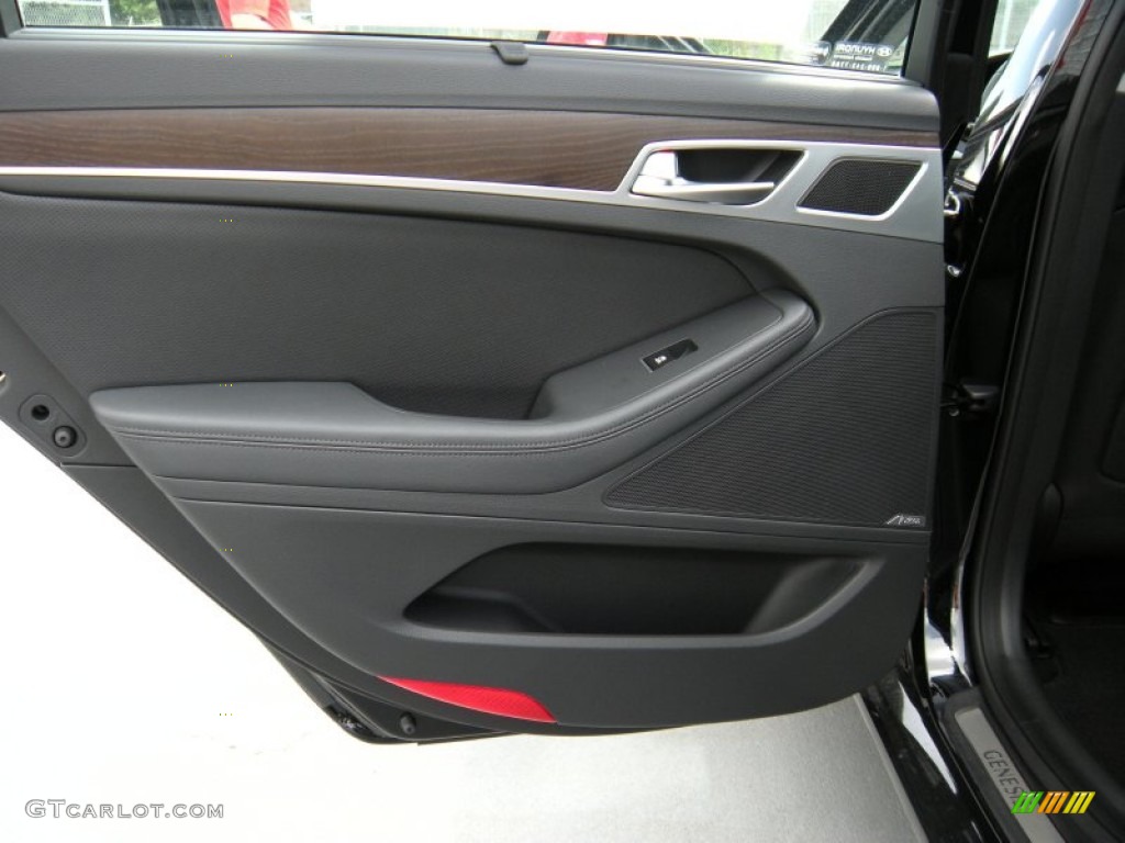 2015 Hyundai Genesis 5.0 Sedan Black Door Panel Photo #95214852