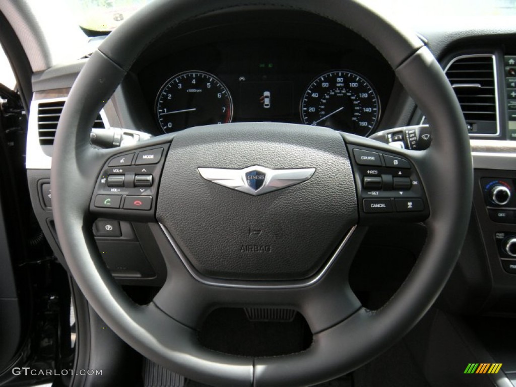 2015 Hyundai Genesis 5.0 Sedan Black Steering Wheel Photo #95215187