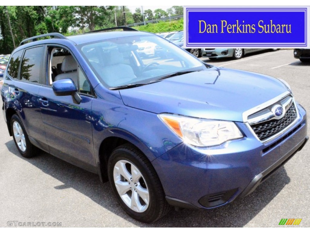 2014 Forester 2.5i Premium - Marine Blue Pearl / Platinum photo #1