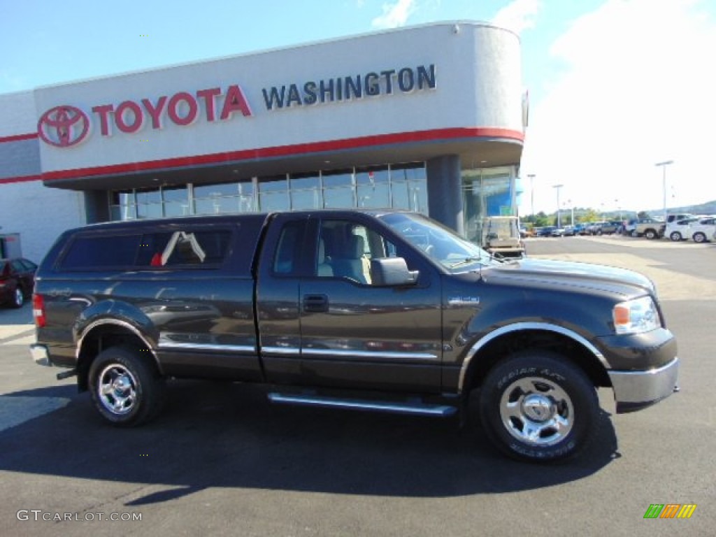 2005 F150 XLT Regular Cab 4x4 - Dark Stone Metallic / Tan photo #2