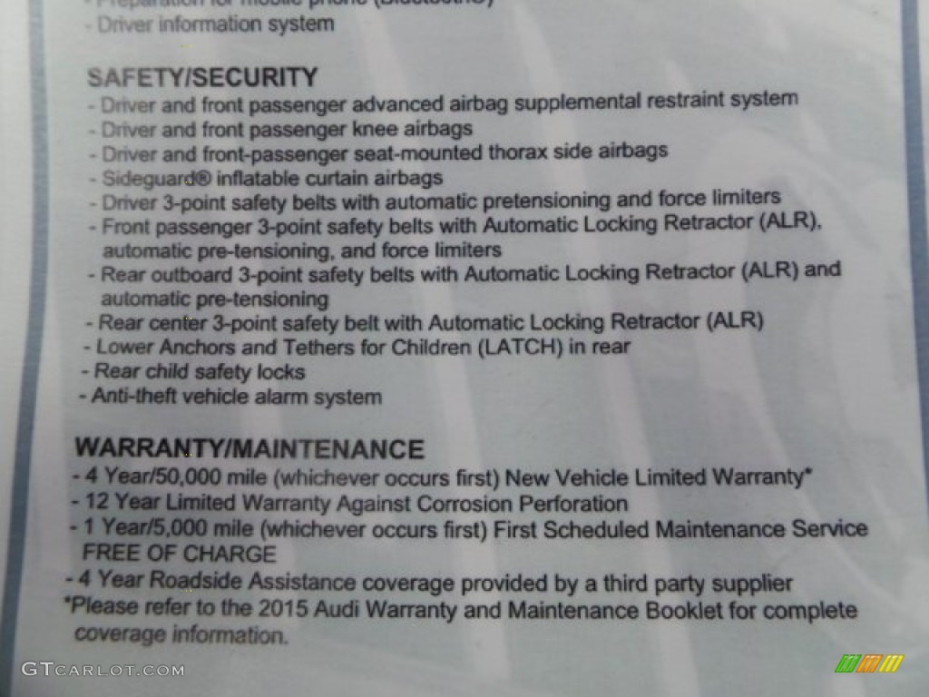 2015 Audi A3 2.0 Prestige quattro Window Sticker Photo #95222823