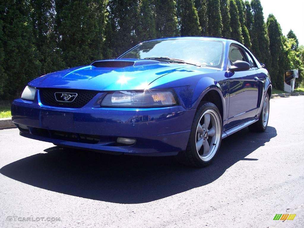 2002 Mustang GT Coupe - Sonic Blue Metallic / Medium Graphite photo #2