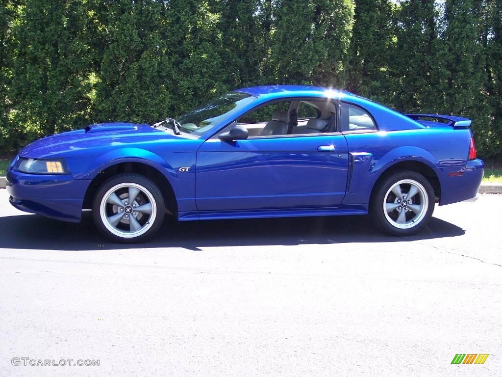 2002 Mustang GT Coupe - Sonic Blue Metallic / Medium Graphite photo #4