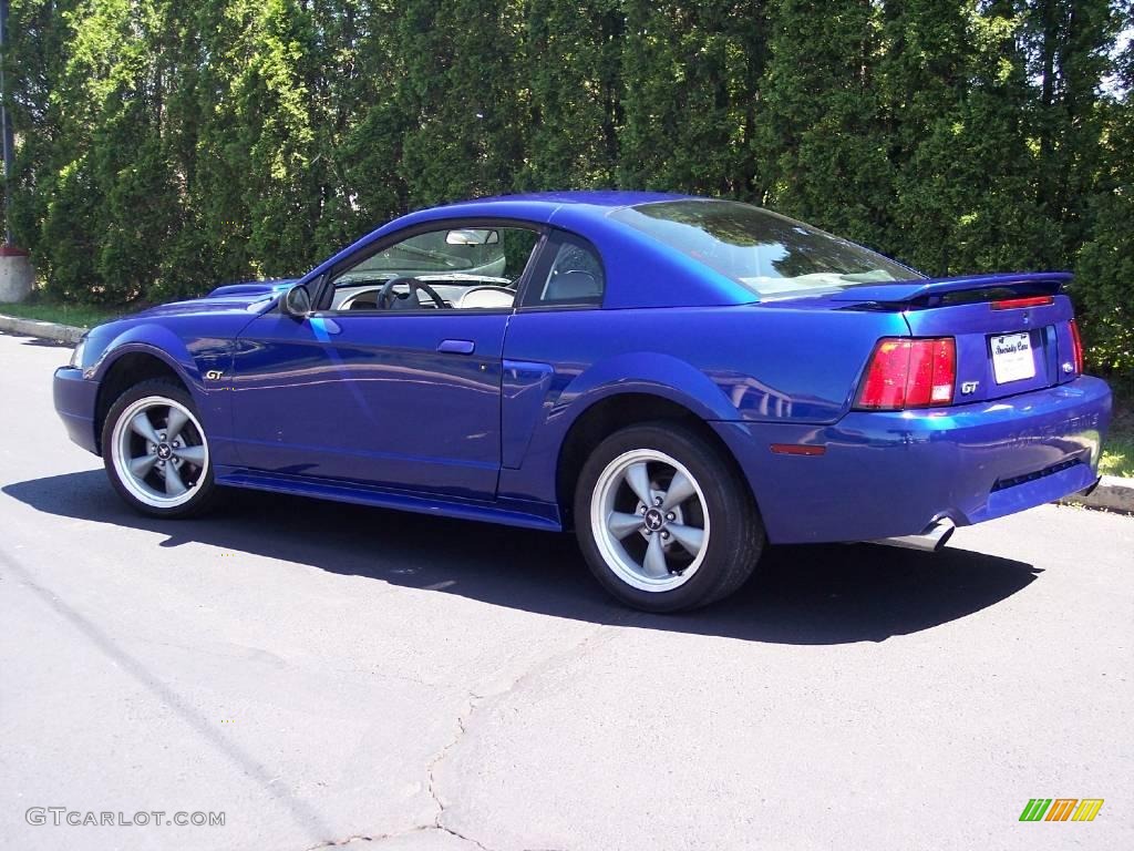 2002 Mustang GT Coupe - Sonic Blue Metallic / Medium Graphite photo #5