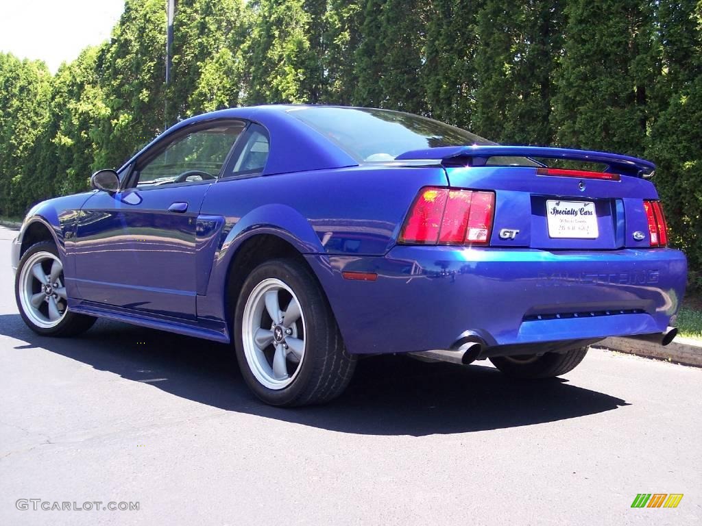 2002 Mustang GT Coupe - Sonic Blue Metallic / Medium Graphite photo #7