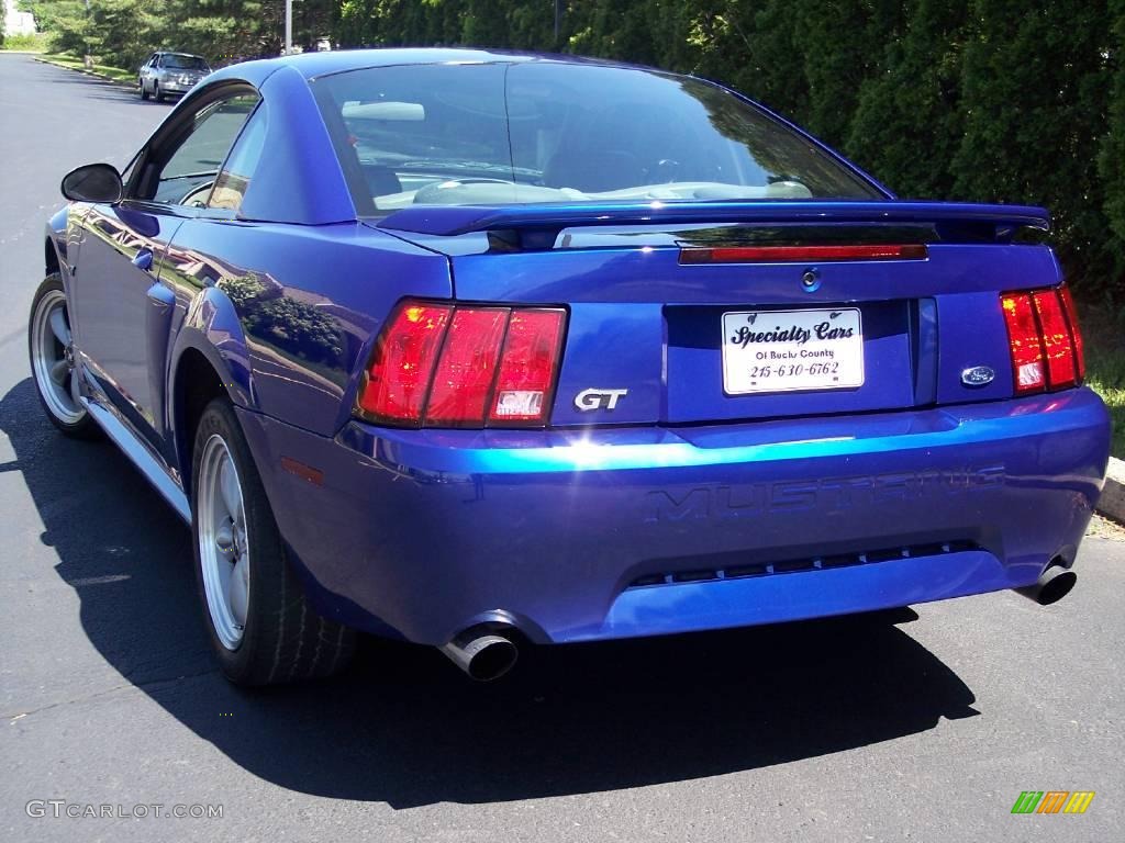 2002 Mustang GT Coupe - Sonic Blue Metallic / Medium Graphite photo #8