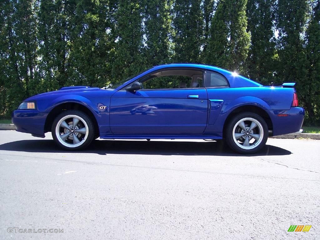 2002 Mustang GT Coupe - Sonic Blue Metallic / Medium Graphite photo #12