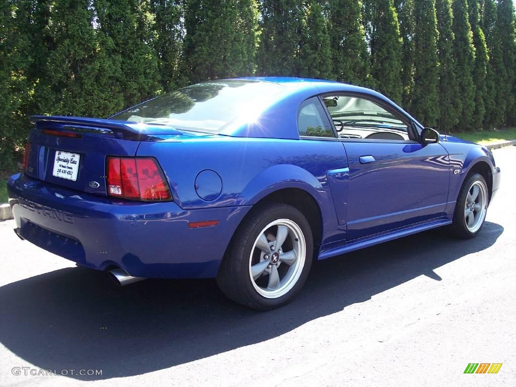 2002 Mustang GT Coupe - Sonic Blue Metallic / Medium Graphite photo #13