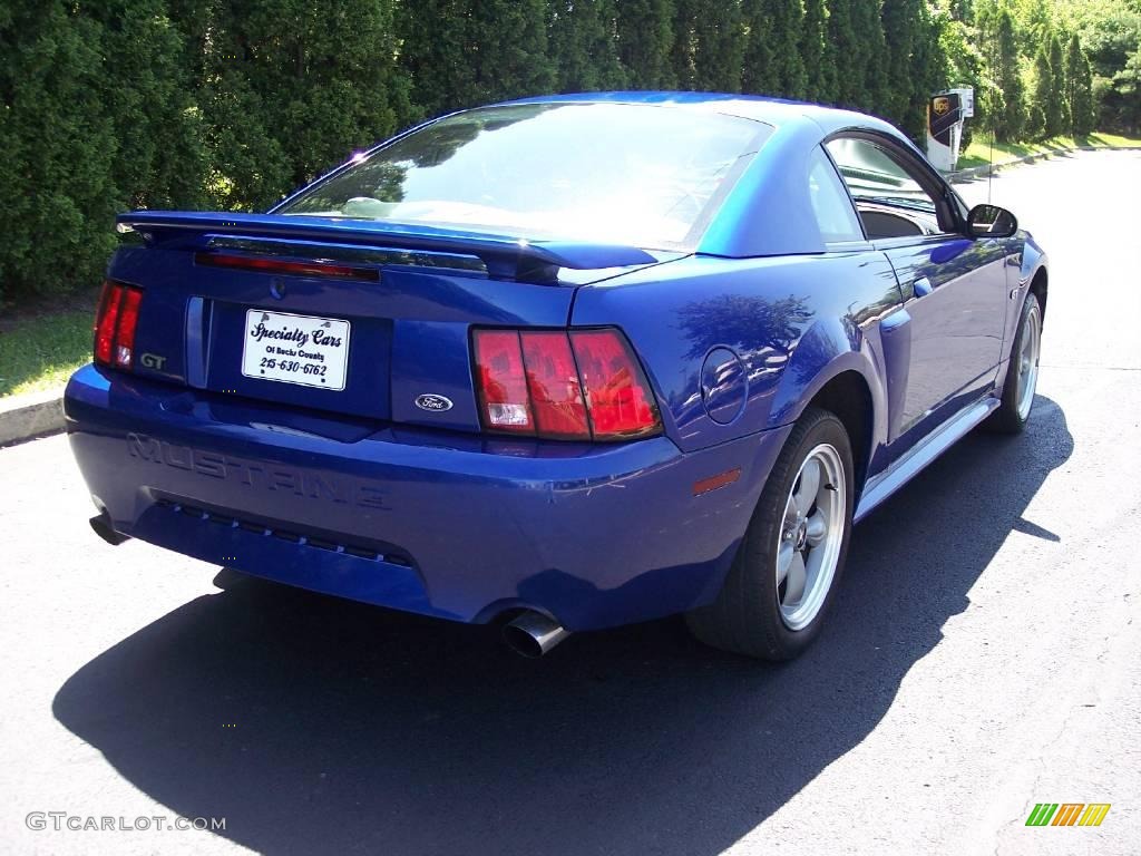 2002 Mustang GT Coupe - Sonic Blue Metallic / Medium Graphite photo #14