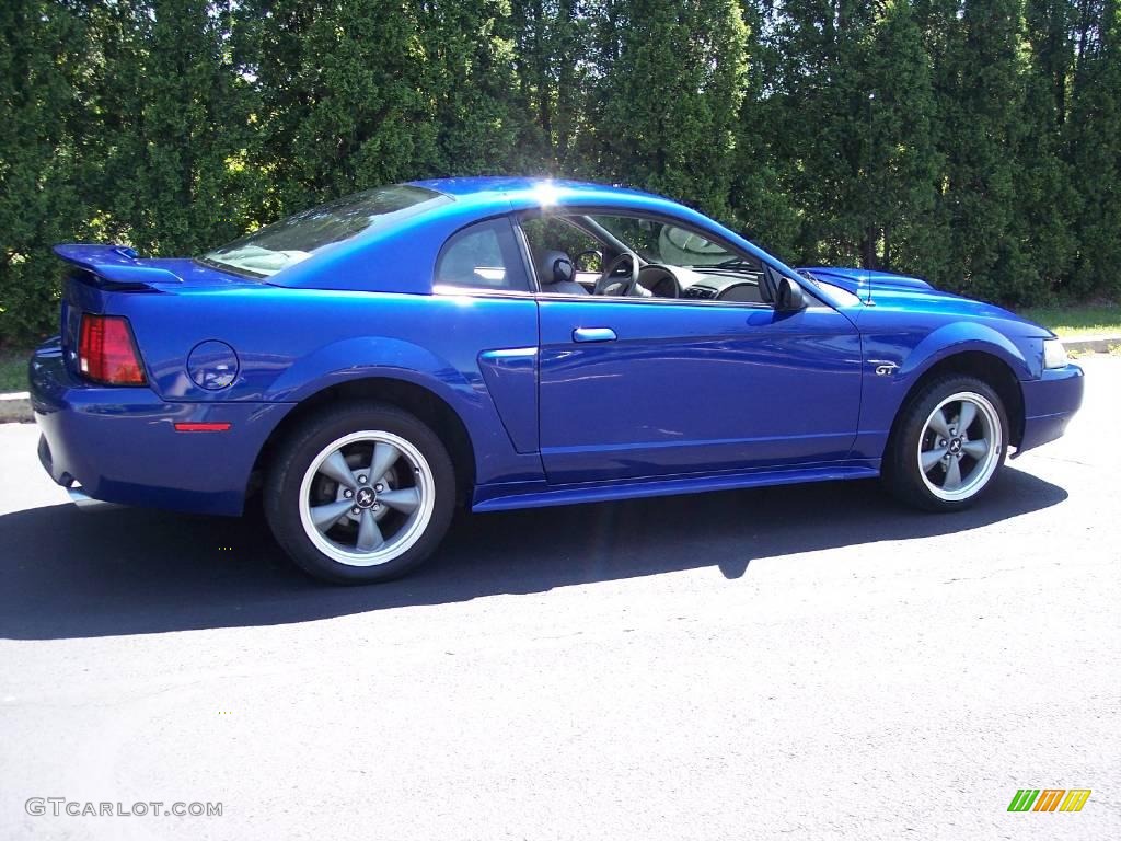 2002 Mustang GT Coupe - Sonic Blue Metallic / Medium Graphite photo #19