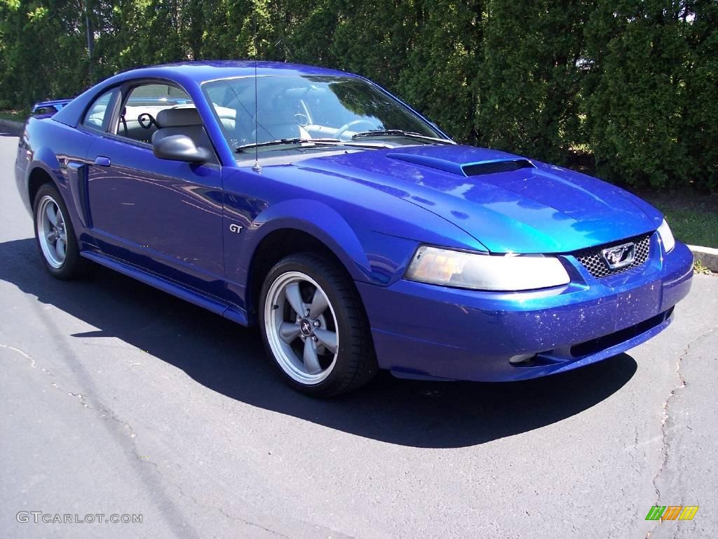 2002 Mustang GT Coupe - Sonic Blue Metallic / Medium Graphite photo #22