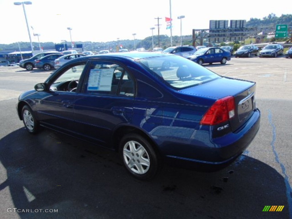 2003 Civic LX Sedan - Eternal Blue Pearl / Gray photo #7