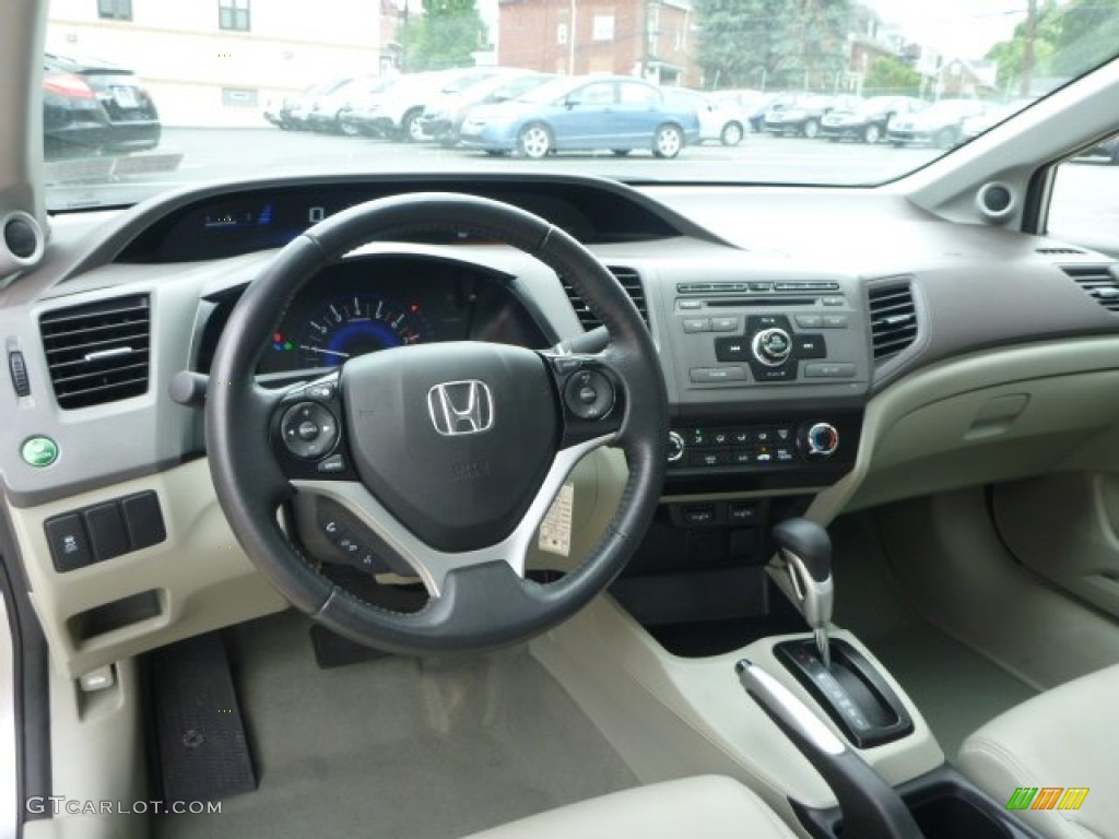 Stone Interior 2012 Honda Civic EX-L Sedan Photo #95229909