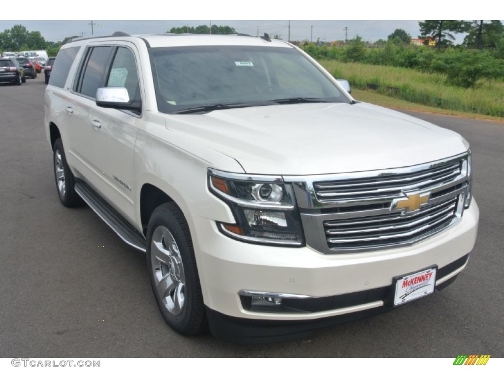 2015 Suburban LTZ 4WD - White Diamond Tricoat / Cocoa/Dune photo #1