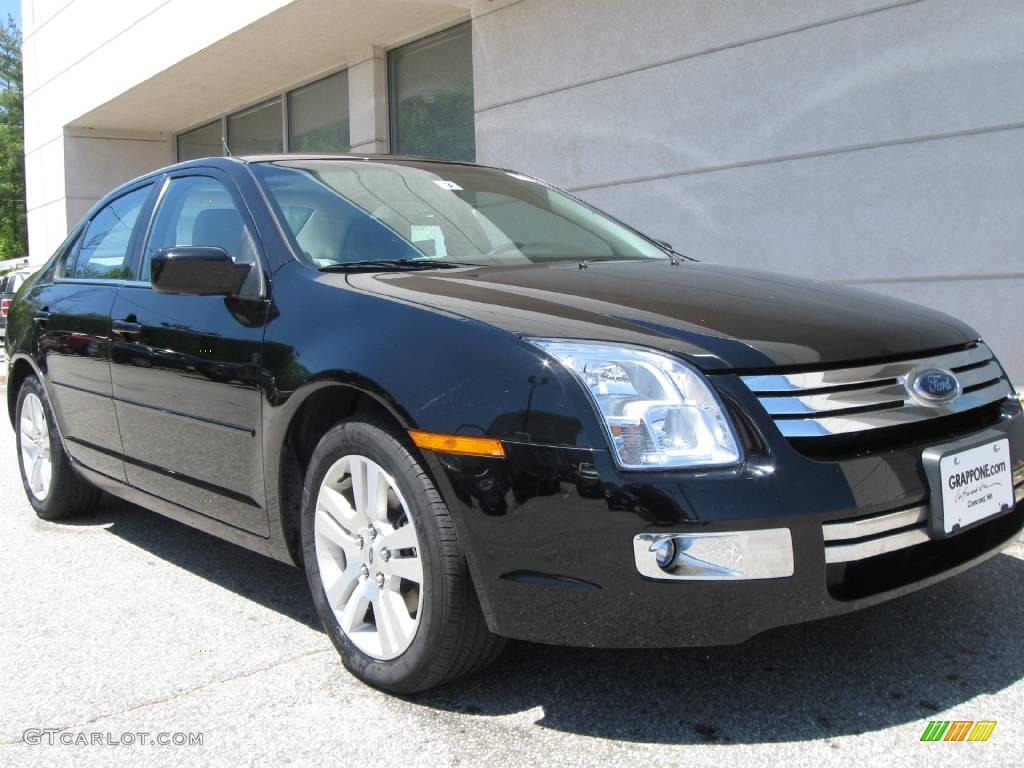 2008 Fusion SEL V6 - Black Ebony / Medium Light Stone photo #1