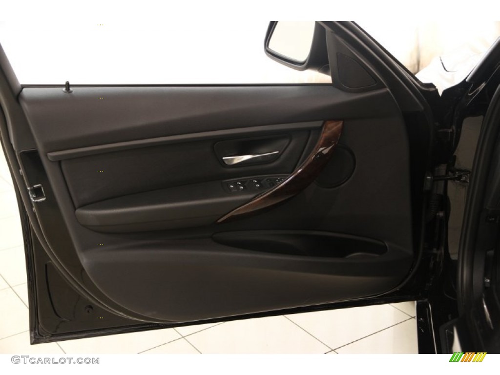 2014 BMW 3 Series 328i xDrive Sedan Black Door Panel Photo #95240046
