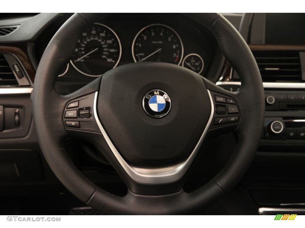 2014 BMW 3 Series 328i xDrive Sedan Black Steering Wheel Photo #95240091