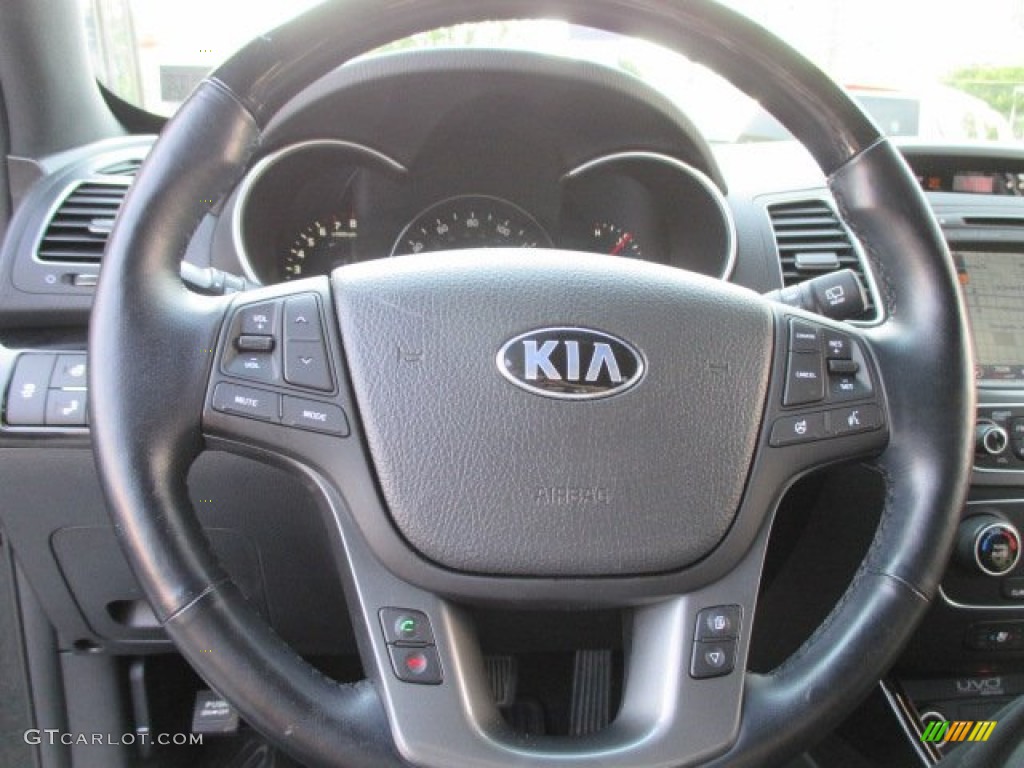 2014 Kia Sorento Limited SXL Black Steering Wheel Photo #95242662