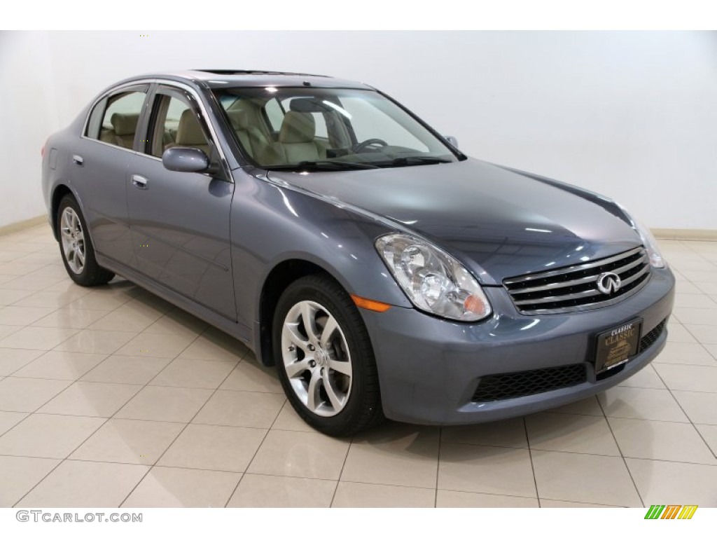 2006 G 35 x Sedan - Lakeshore Slate Blue Metallic / Wheat photo #1