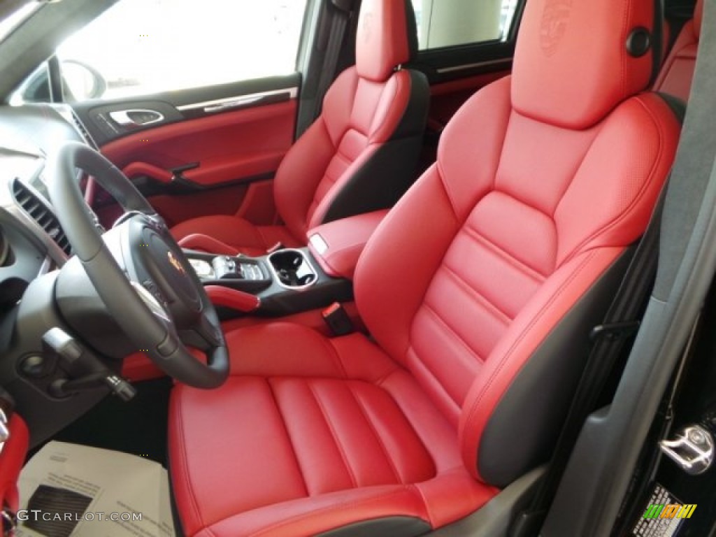 Black/Carrera Red Interior 2014 Porsche Cayenne Turbo Photo #95245662