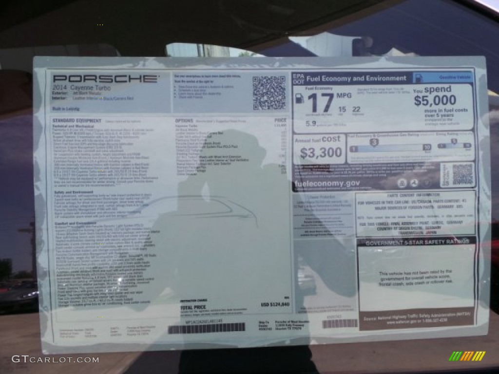 2014 Porsche Cayenne Turbo Window Sticker Photo #95246181