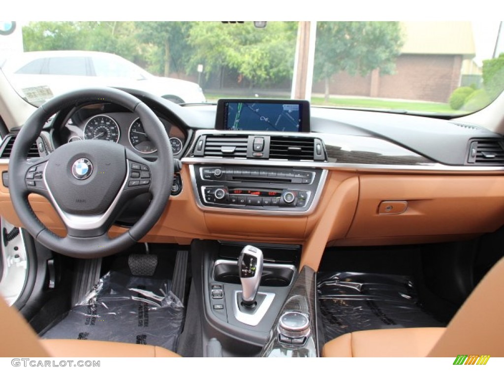 2014 BMW 3 Series 328i xDrive Sedan Saddle Brown Dashboard Photo #95247141
