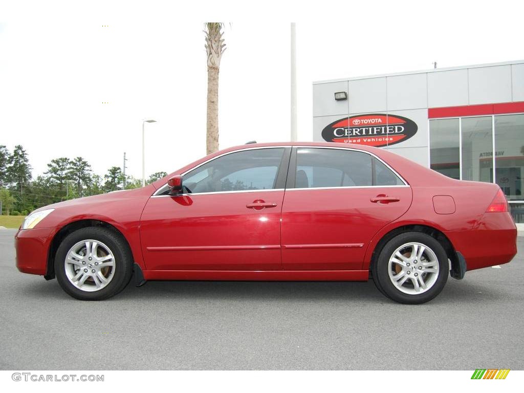 2007 Accord EX Sedan - Moroccan Red Pearl / Gray photo #3