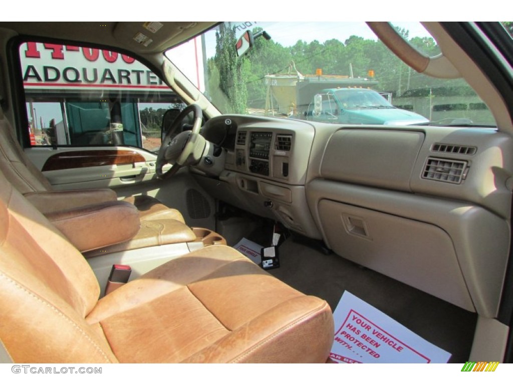 2003 F350 Super Duty Lariat Crew Cab 4x4 - Estate Green Metallic / Medium Parchment photo #18