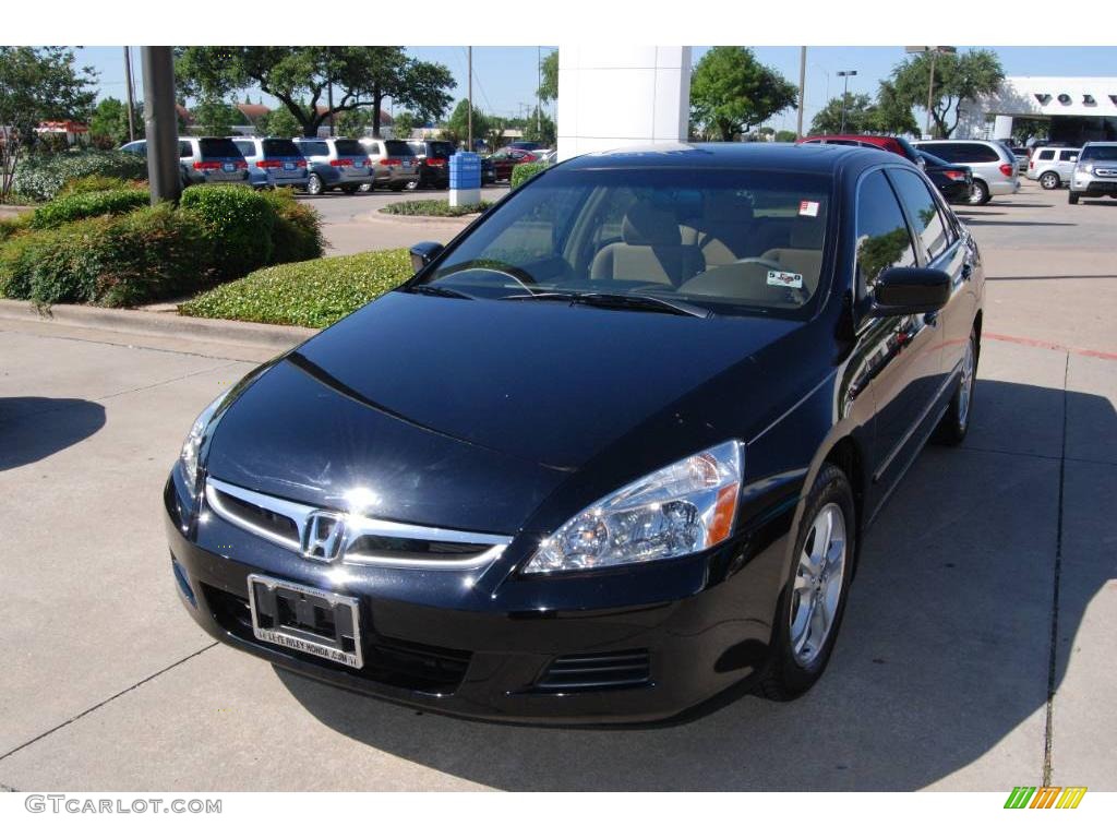 2007 Accord EX Sedan - Nighthawk Black Pearl / Ivory photo #3