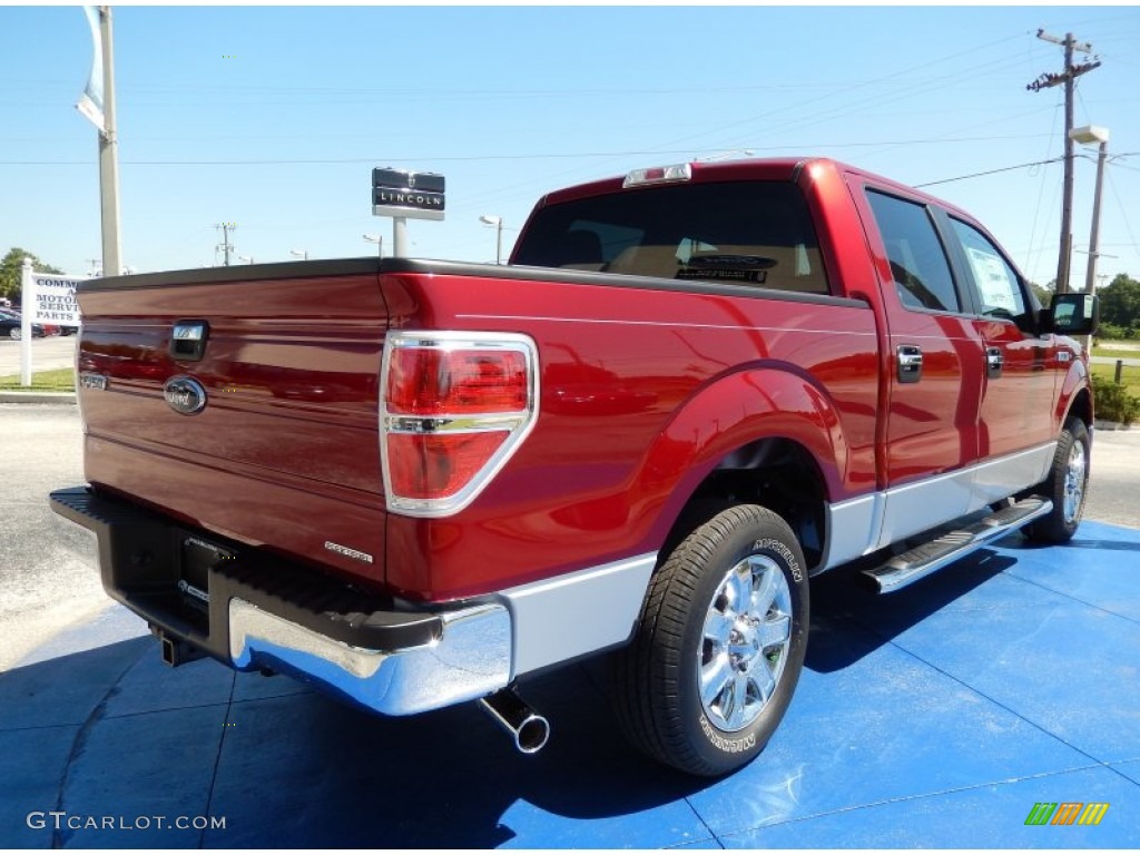 2014 F150 XLT SuperCrew - Ruby Red / Steel Grey photo #3