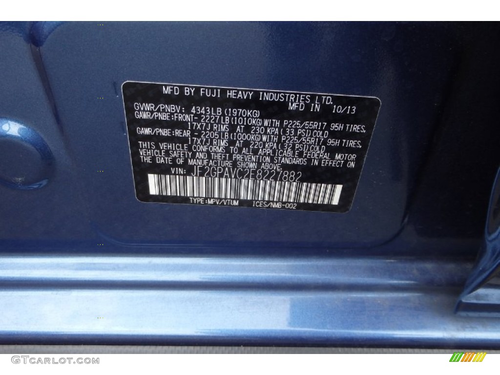 2014 XV Crosstrek 2.0i Premium - Quartz Blue Pearl / Ivory photo #27