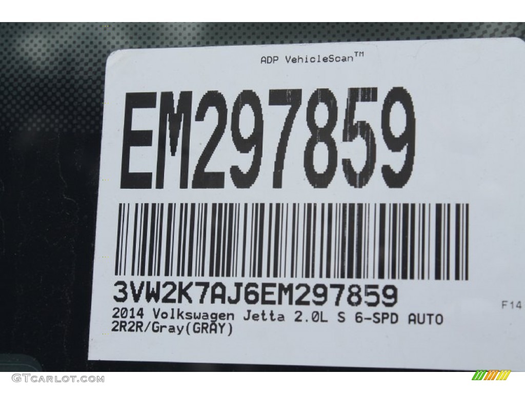 2014 Jetta S Sedan - Platinum Gray Metallic / Titan Black photo #26