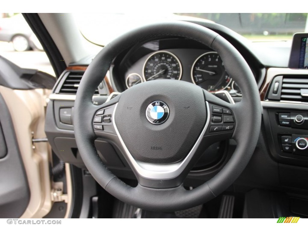 2014 BMW 4 Series 428i xDrive Coupe Black Steering Wheel Photo #95274054