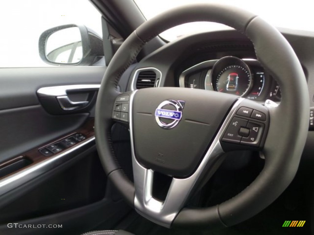 2015 Volvo S60 T6 Drive-E Off-Black Steering Wheel Photo #95282295