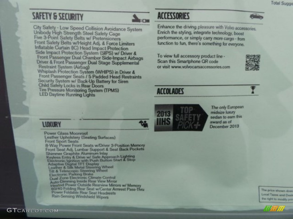 2015 Volvo S60 T6 Drive-E Window Sticker Photo #95282409
