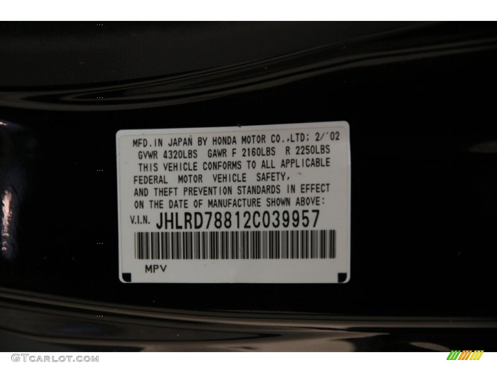 2002 CR-V EX 4WD - Nighthawk Black Pearl / Black photo #14