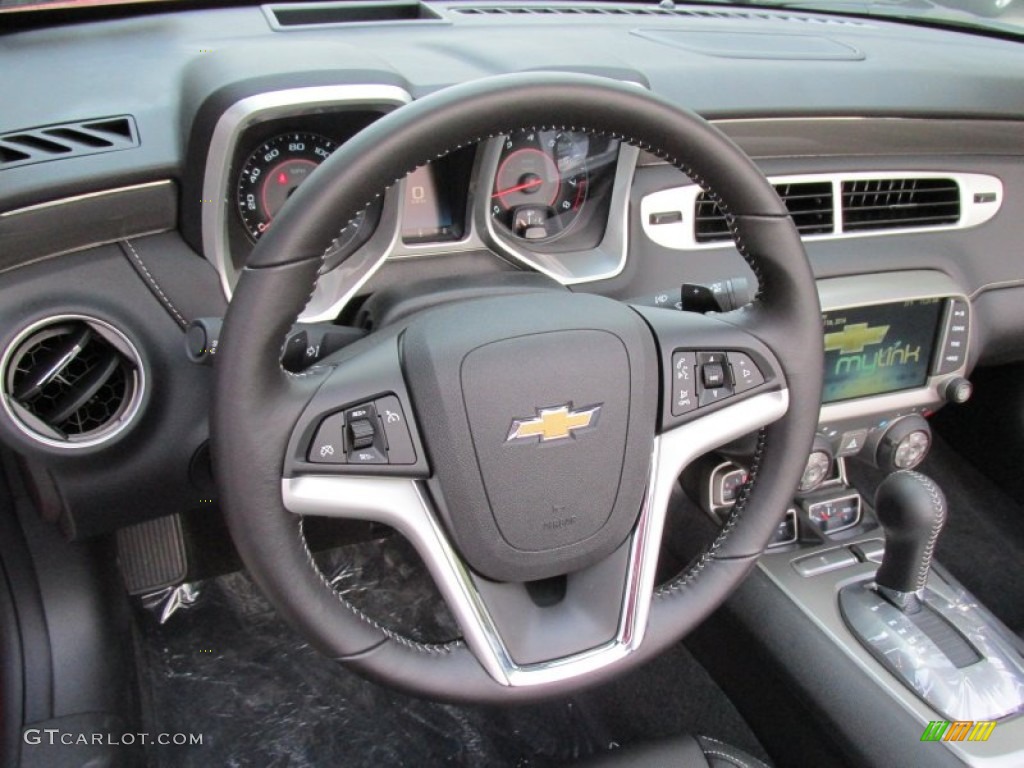 2015 Chevrolet Camaro LT Convertible Black Steering Wheel Photo #95293360