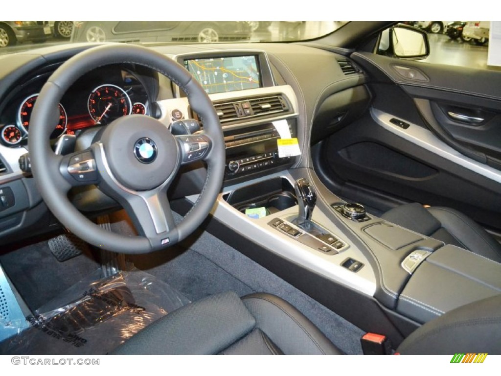 Black Interior 2015 BMW 6 Series 640i Convertible Photo #95294491