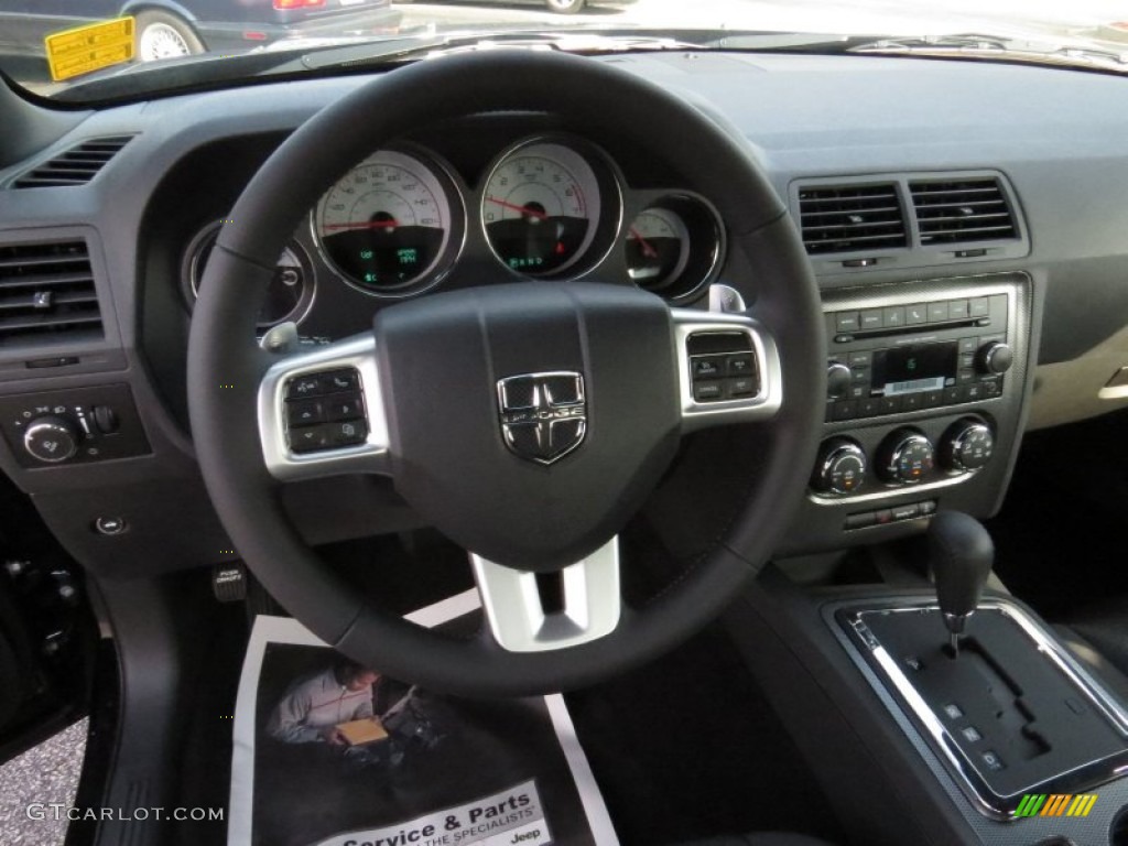 2014 Challenger R/T - Phantom Black Tri-Coat Pearl / Dark Slate Gray photo #7