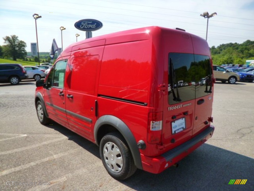 2010 Transit Connect XLT Cargo Van - Torch Red / Dark Gray photo #5