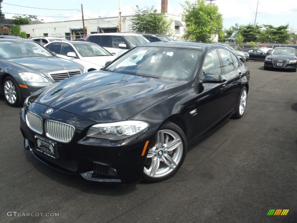 2012 5 Series 550i xDrive Sedan - Carbon Black Metallic / Cinnamon Brown photo #1