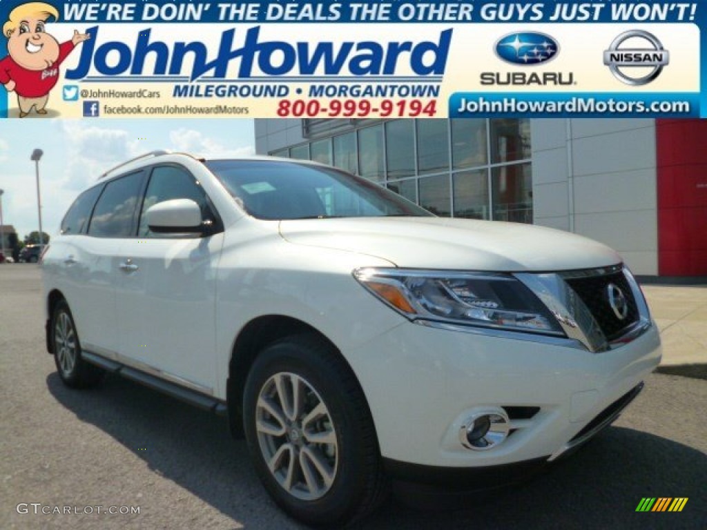 2014 Pathfinder SL AWD - Moonlight White / Almond photo #1